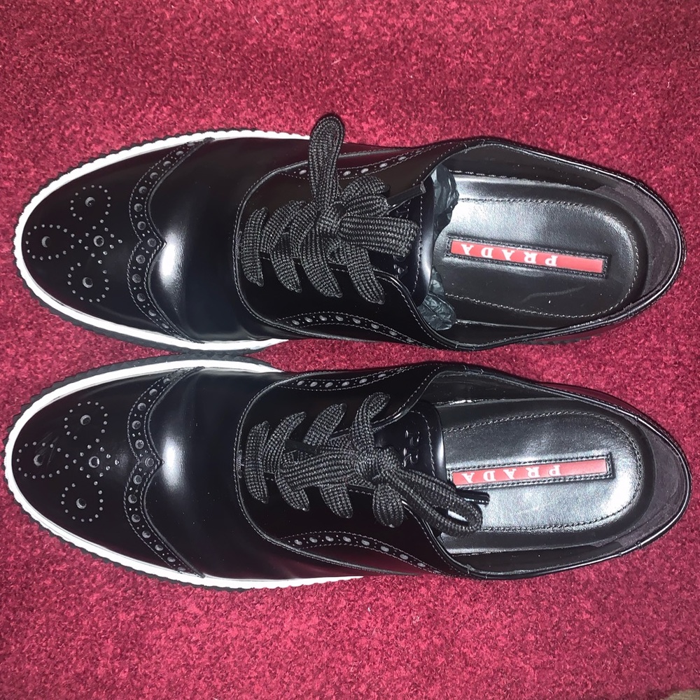 Prada Brogue Wingtip Platform Oxford US size 12